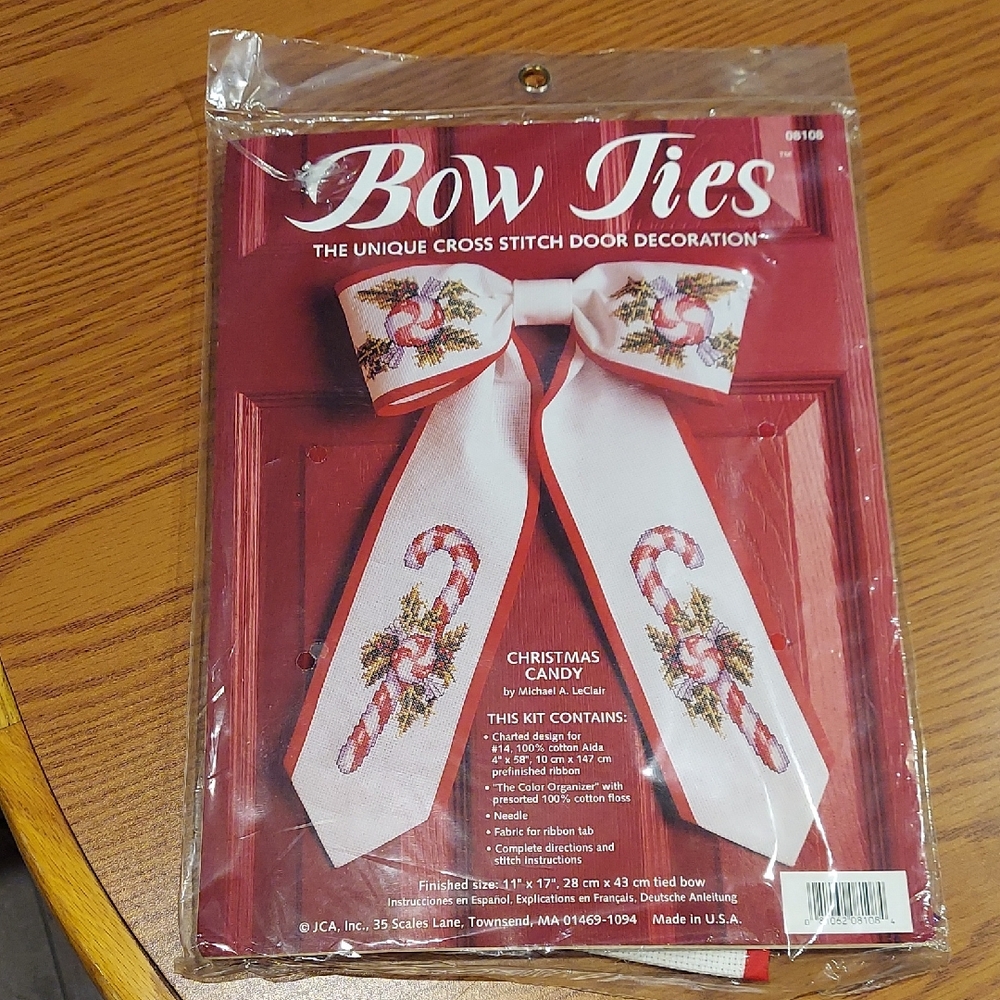 Christmas Candy Cross Stitch Bow Ties